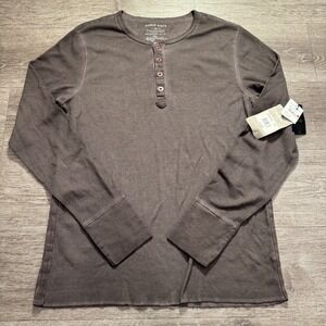 Rogue State Shirt Mens XXL Brown Cotton Thermal Henley Waffle Knit Gorpcore New